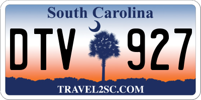 SC license plate DTV927