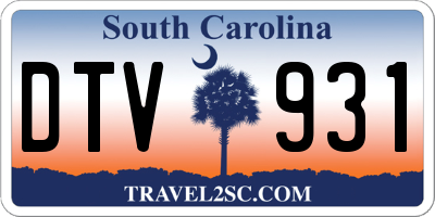 SC license plate DTV931
