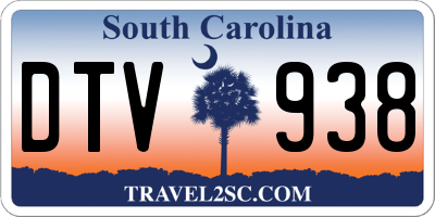 SC license plate DTV938