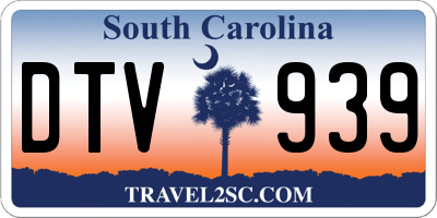 SC license plate DTV939