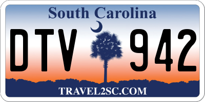 SC license plate DTV942