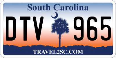 SC license plate DTV965