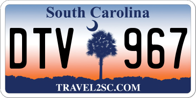 SC license plate DTV967