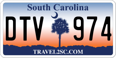 SC license plate DTV974