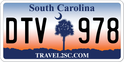 SC license plate DTV978