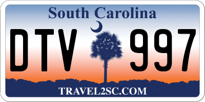SC license plate DTV997