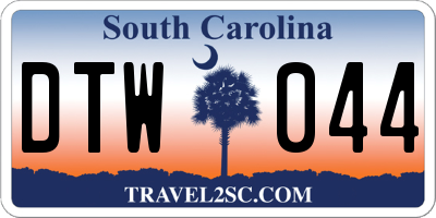 SC license plate DTW044