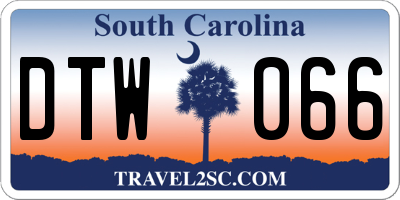 SC license plate DTW066