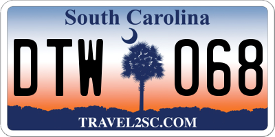 SC license plate DTW068