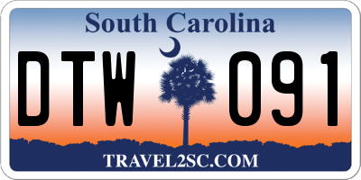 SC license plate DTW091