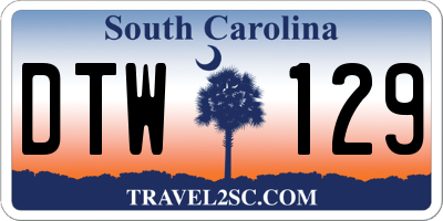SC license plate DTW129