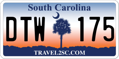 SC license plate DTW175