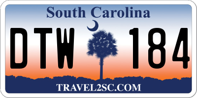 SC license plate DTW184