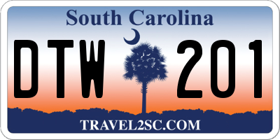 SC license plate DTW201