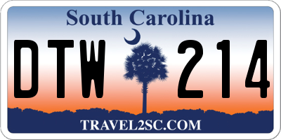 SC license plate DTW214