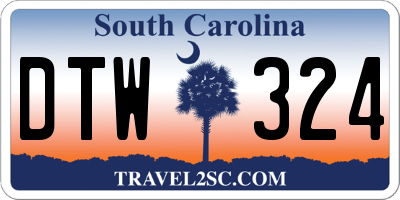 SC license plate DTW324