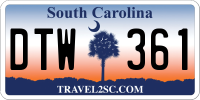 SC license plate DTW361
