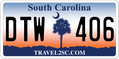 SC license plate DTW406