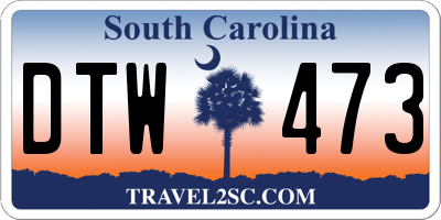 SC license plate DTW473