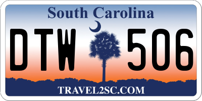 SC license plate DTW506
