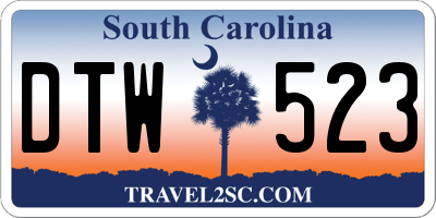 SC license plate DTW523