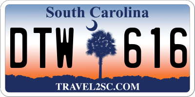 SC license plate DTW616