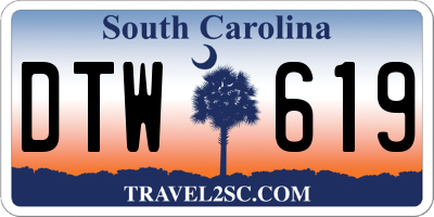 SC license plate DTW619