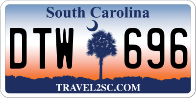 SC license plate DTW696