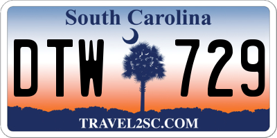 SC license plate DTW729