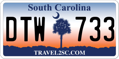 SC license plate DTW733
