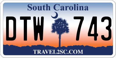 SC license plate DTW743