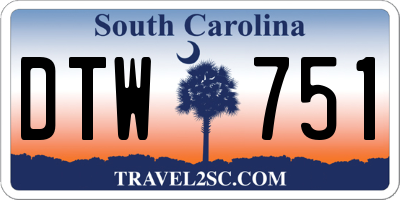 SC license plate DTW751