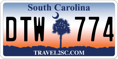 SC license plate DTW774