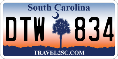 SC license plate DTW834