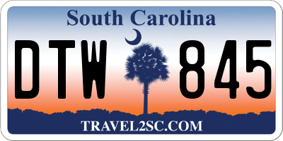 SC license plate DTW845