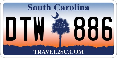 SC license plate DTW886