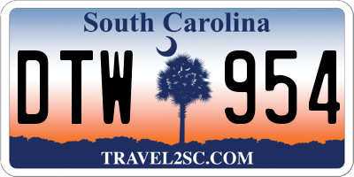 SC license plate DTW954