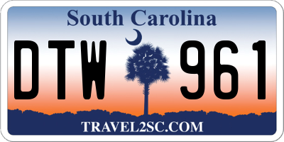 SC license plate DTW961
