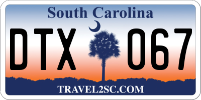 SC license plate DTX067