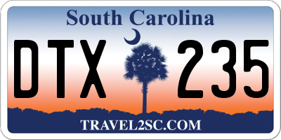 SC license plate DTX235
