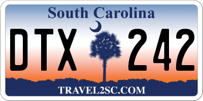 SC license plate DTX242
