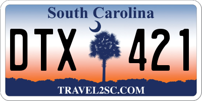 SC license plate DTX421