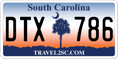 SC license plate DTX786