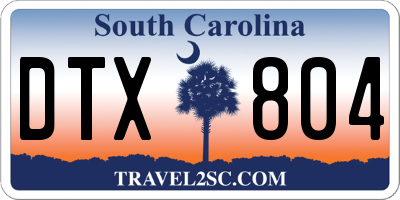 SC license plate DTX804