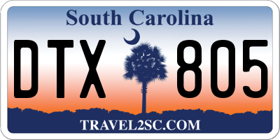 SC license plate DTX805