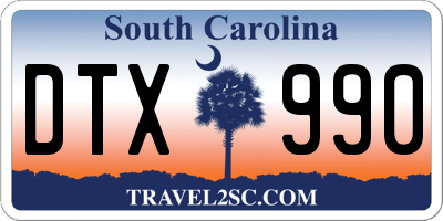 SC license plate DTX990