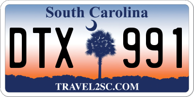 SC license plate DTX991