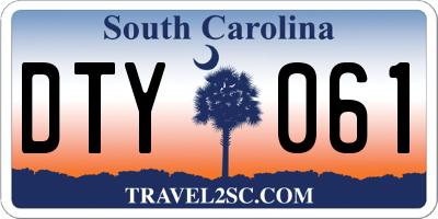 SC license plate DTY061