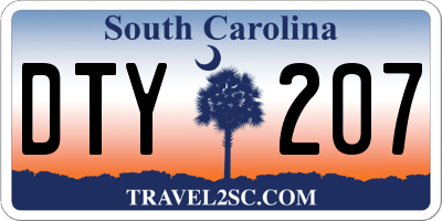 SC license plate DTY207