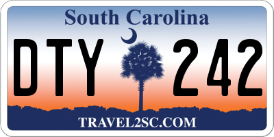 SC license plate DTY242